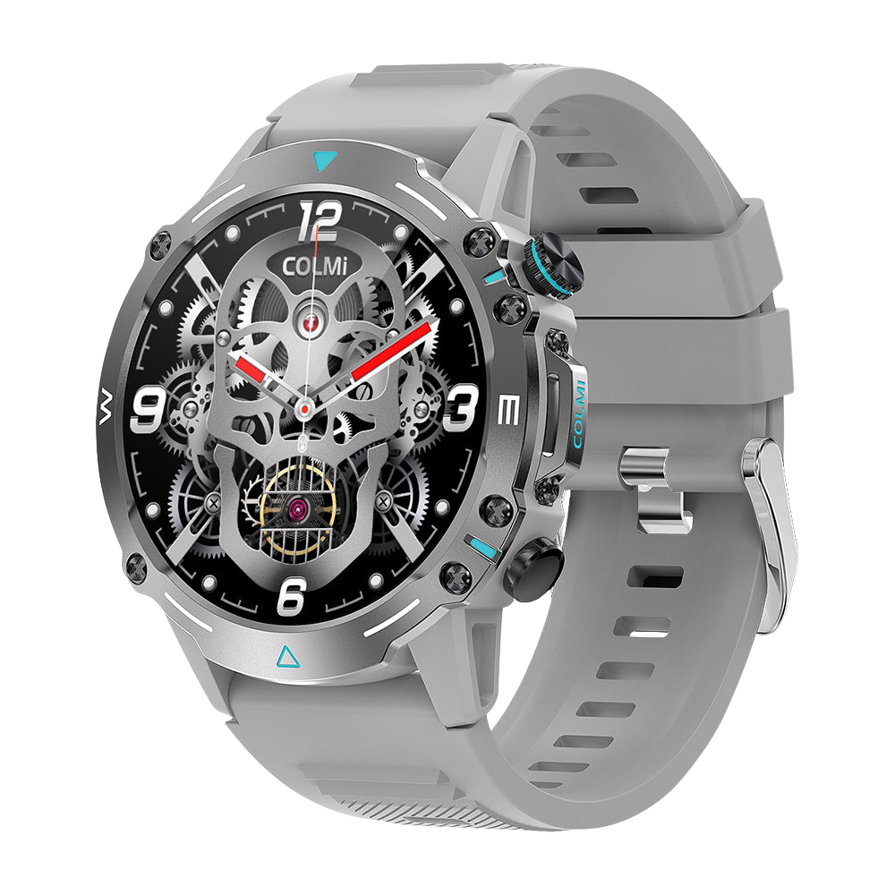 La montre connectée Silver Colmi M42 est présentée de profil droit, mettant en valeur son design fin, ses plus de 100 modes sportifs et son autonomie de 10 jours.