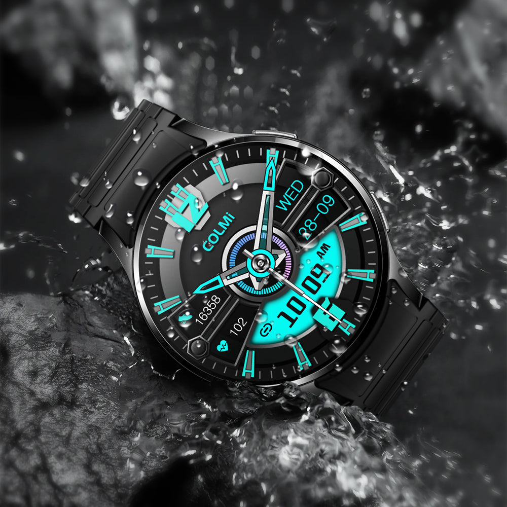 Montre connectée Colmi i28 Ultra avec indice d'étanchéité IP68, suivi de santé avancé, autonomie de 10 jours et conception durable.