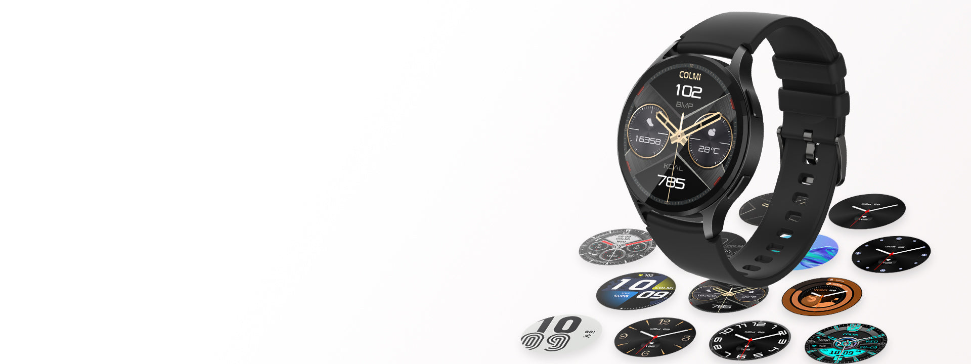 Montre connectée Colmi i28 Ultra avec fonction de commande vocale, suivi de santé avancé, autonomie de 10 jours et indice d'étanchéité IP68.