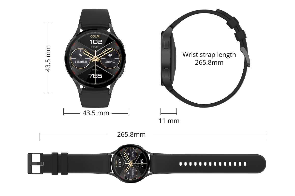 Aperçu de la montre connectée Colmi i28 Ultra présentant un suivi de santé avancé, une autonomie de 10 jours et une étanchéité IP68.