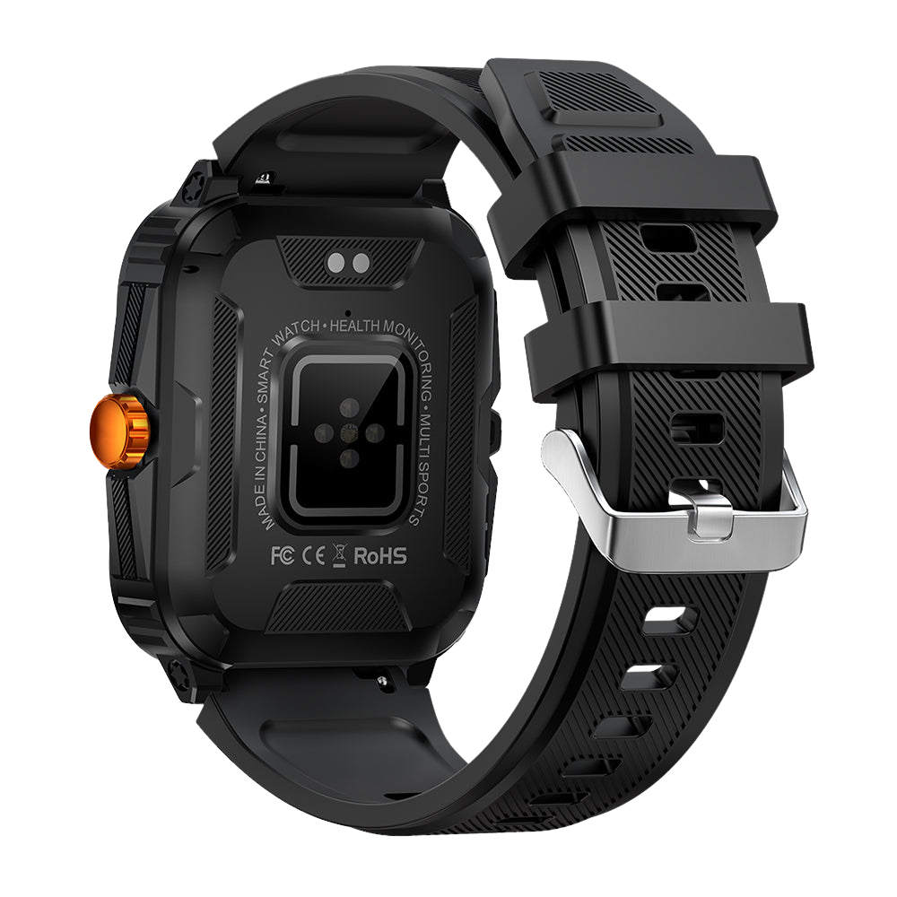 Montre connectée COLMI P76 1,96 pouce, étanche 3 ATM, dos orange, idéale pour les sports et le fitness en extérieur