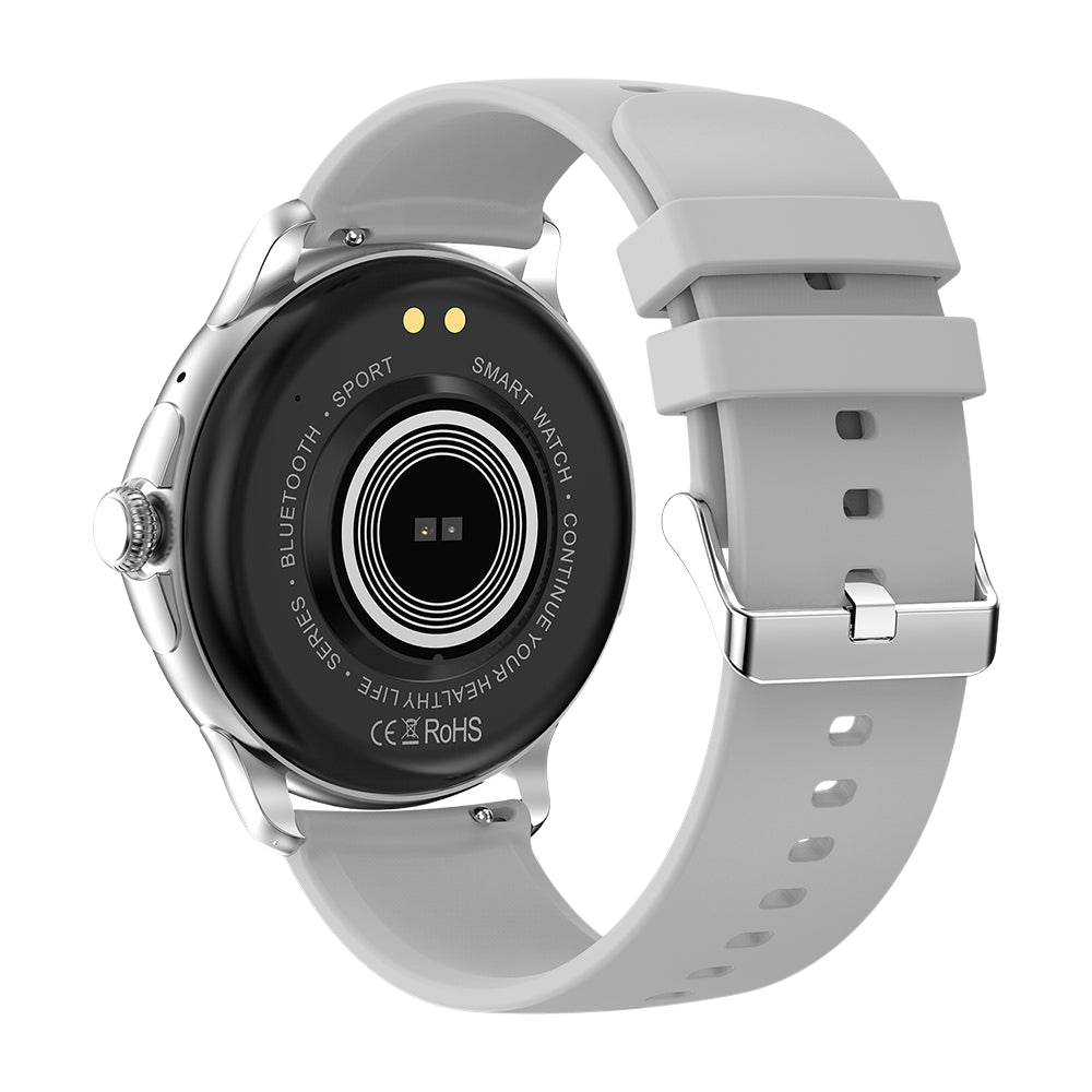 Montre connectée COLMI V72 : écran AMOLED élégant, suivi d'activité, étanchéité IP68, dos argenté