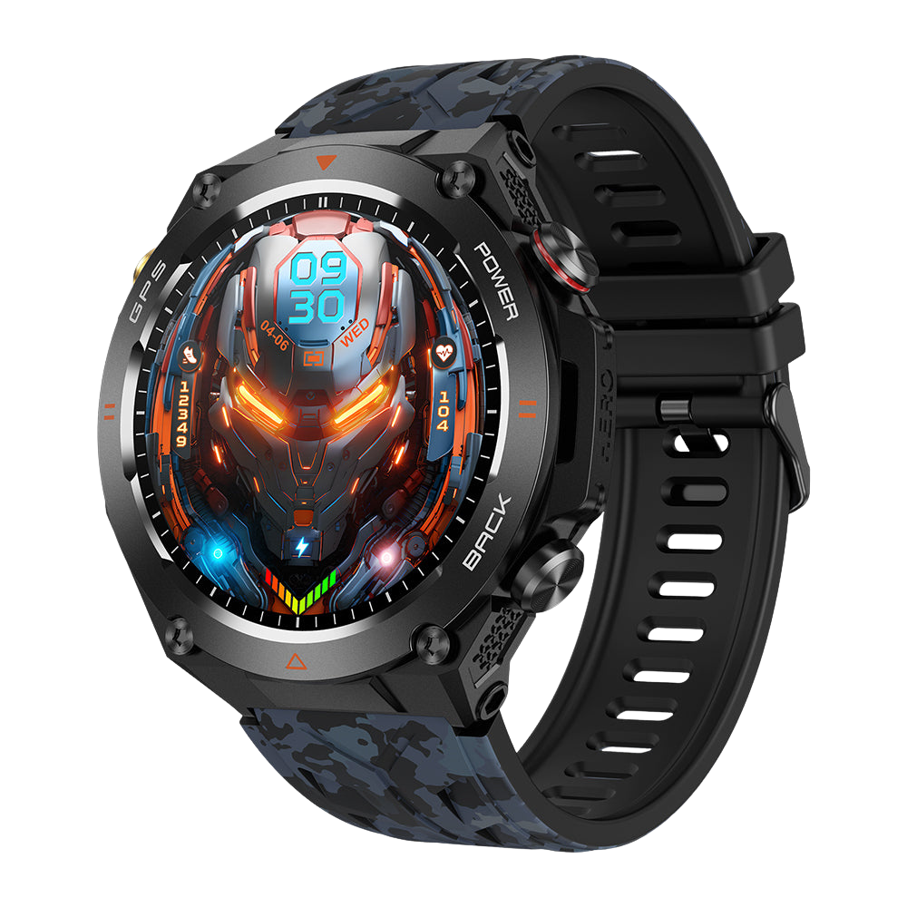 Montre connectée GPS COLMI V75, robuste et idéale pour les activités de plein air, bleu marine. Bracelet d'activité physique tout-terrain.