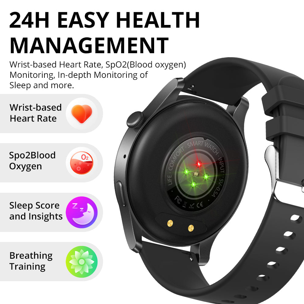Montre connectée Colmi V73 pour le suivi de la santé, la surveillance de la fréquence cardiaque et de la pression artérielle.