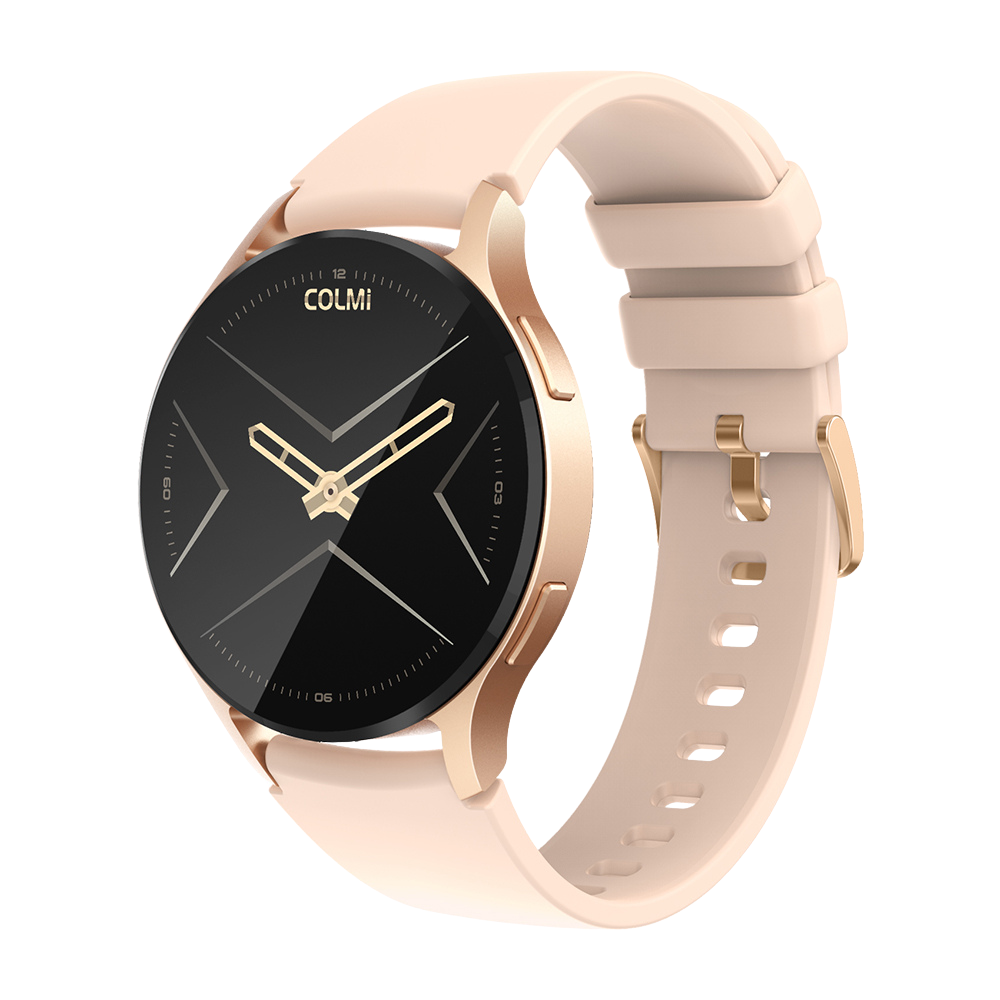 Montre connectée Colmi i28 Ultra couleur or avec écran circulaire, capteurs de suivi de santé avancés, autonomie de 10 jours et indice d'étanchéité IP68.