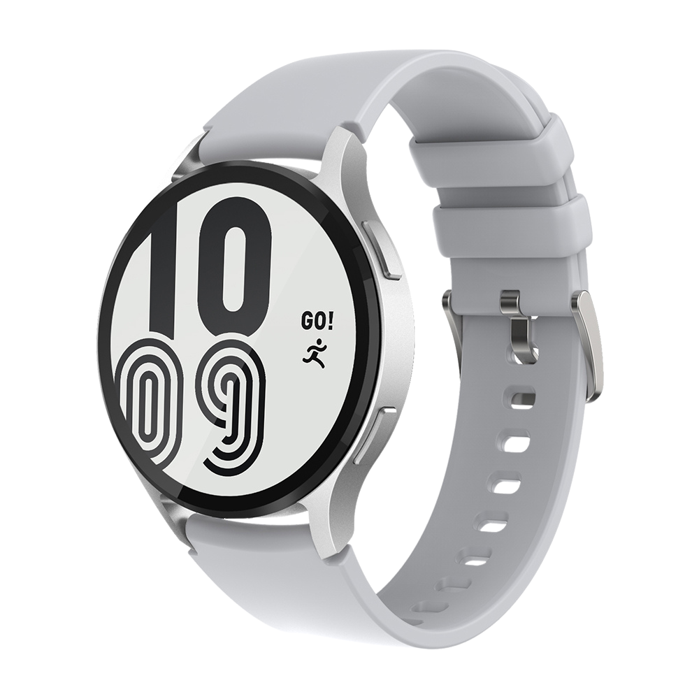 Une montre connectée argentée Colmi i28 Ultra présentée au poignet, mettant en valeur son cadran circulaire, ses fonctions avancées de suivi de la santé, son indicateur d'autonomie de 10 jours et son indice d'étanchéité IP68.